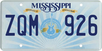 MS license plate ZQM926