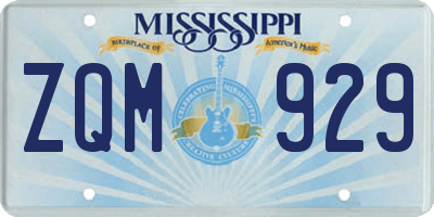 MS license plate ZQM929