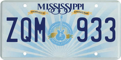 MS license plate ZQM933