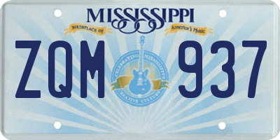 MS license plate ZQM937