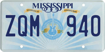 MS license plate ZQM940