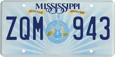 MS license plate ZQM943