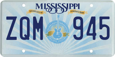 MS license plate ZQM945