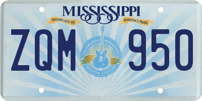 MS license plate ZQM950