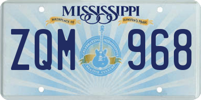 MS license plate ZQM968