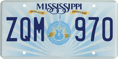 MS license plate ZQM970