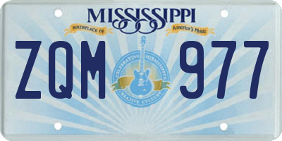 MS license plate ZQM977