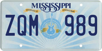 MS license plate ZQM989