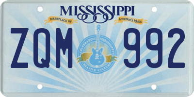 MS license plate ZQM992