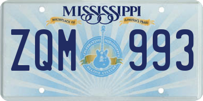MS license plate ZQM993