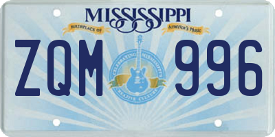 MS license plate ZQM996