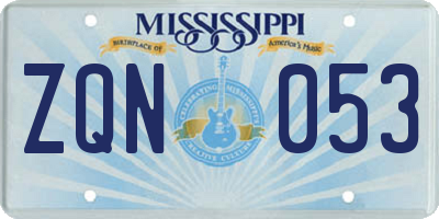 MS license plate ZQN053