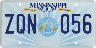 MS license plate ZQN056