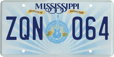 MS license plate ZQN064