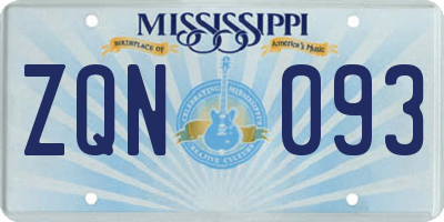 MS license plate ZQN093