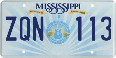 MS license plate ZQN113