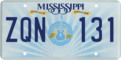 MS license plate ZQN131