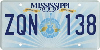 MS license plate ZQN138