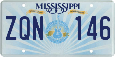 MS license plate ZQN146