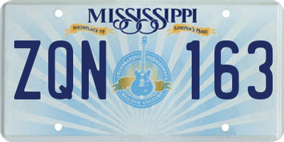 MS license plate ZQN163