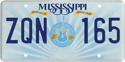 MS license plate ZQN165