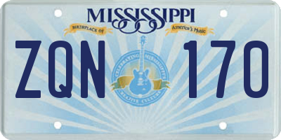 MS license plate ZQN170