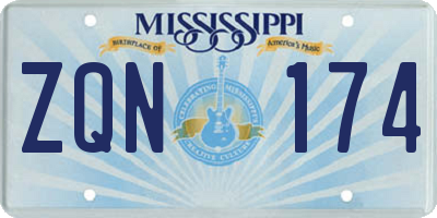 MS license plate ZQN174