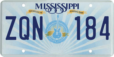 MS license plate ZQN184