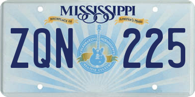 MS license plate ZQN225