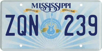 MS license plate ZQN239