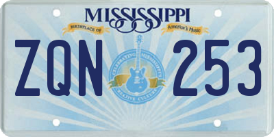 MS license plate ZQN253