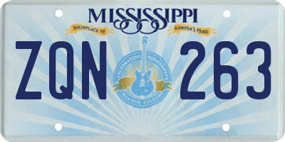 MS license plate ZQN263