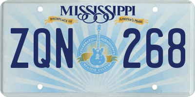 MS license plate ZQN268