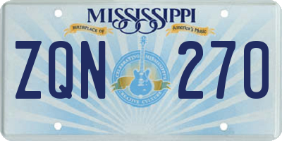 MS license plate ZQN270