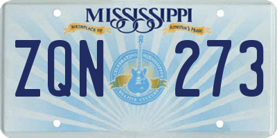 MS license plate ZQN273