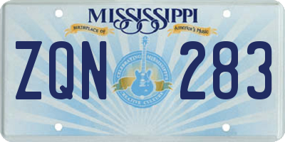 MS license plate ZQN283