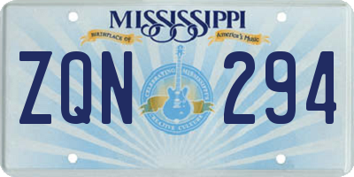 MS license plate ZQN294