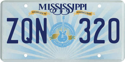 MS license plate ZQN320