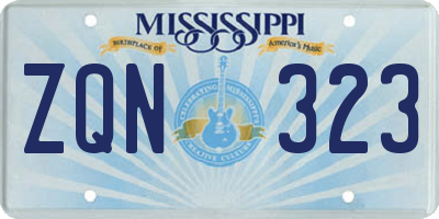 MS license plate ZQN323