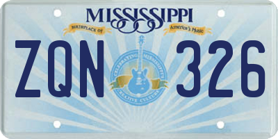 MS license plate ZQN326