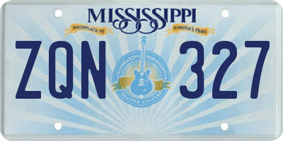 MS license plate ZQN327