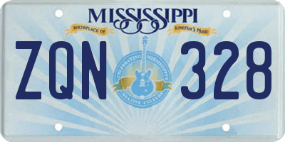 MS license plate ZQN328