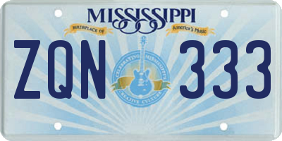 MS license plate ZQN333