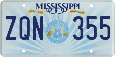 MS license plate ZQN355