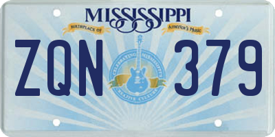 MS license plate ZQN379