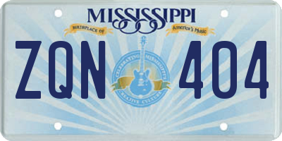 MS license plate ZQN404