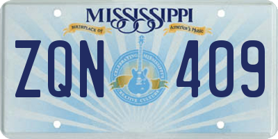 MS license plate ZQN409