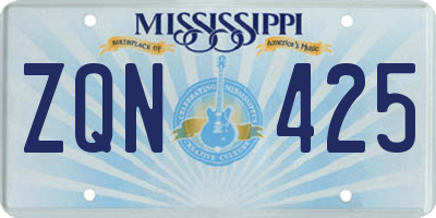 MS license plate ZQN425