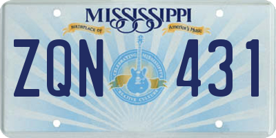 MS license plate ZQN431