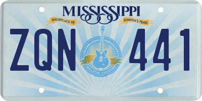 MS license plate ZQN441